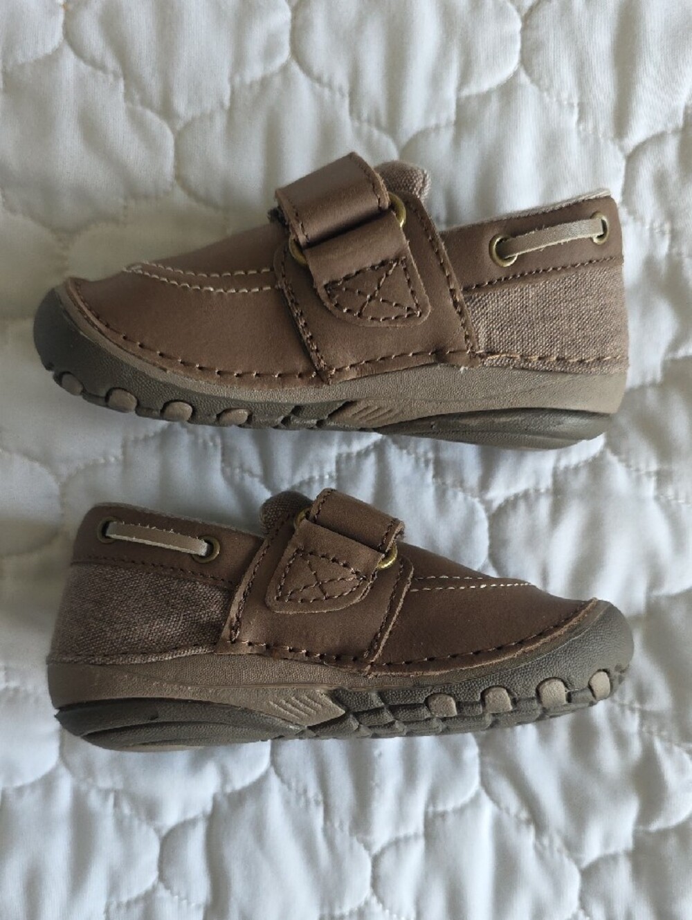 Stride Rite Brown Baby, Toddler Shoe, Moccasins w/Hook-and-Loop Strap Sz 5M NEW - Picture 4 of 9
